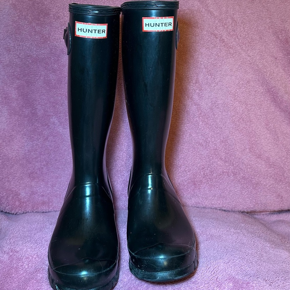 Hunter glossy kids rain boots